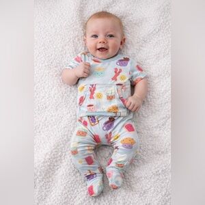 Ready Set Romper Bamboo Size 0-6 Month Breakfast Print